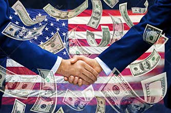 Deal Money Handshake America Business Trump Flag
