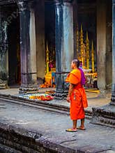 Buddhist Monk in Angkor Wat