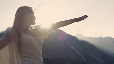 Catching the sun on the top of the world.