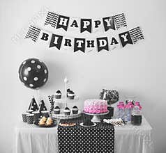 Black And White Birthday party decoration