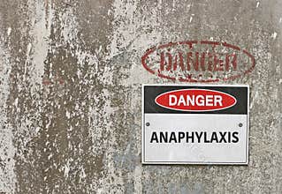 Danger, Anaphylaxis warning sign