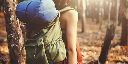 Adventure Backpack Camping Destination Nature Concept
