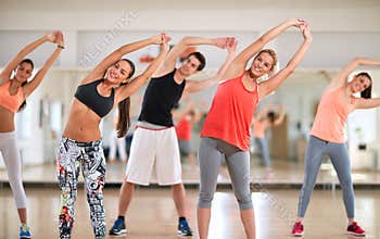 Fitness group on training