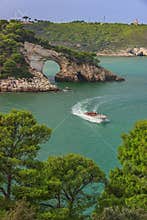 Gargano coast: San Felice arch (Architello), Italy.