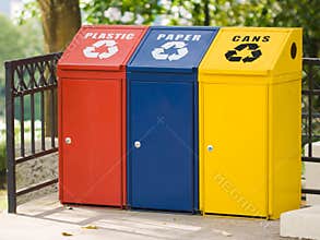 Three recycling bin