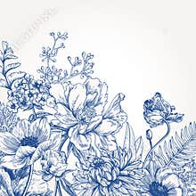 Floral background with flowers.