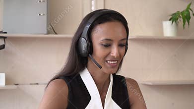 Attractive female has conversation give advice about some item.