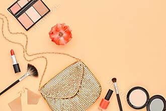 Fashion Cosmetic Makeup Accessories. Essentials