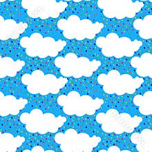 Rain Clouds Seamless Pattern rainbow