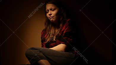 Crying sad teen girl in depression6. 4K