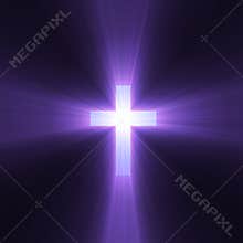 Holy cross purple light flare