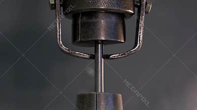 Metal break test on factory. engineering tensile strength machine in testing process, for physical property of metal and