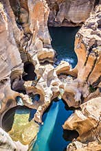 Close view of Bourkes Luck Potholes canyon, Mpumalanga