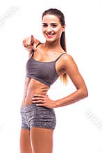 Sport girl pointed on you
