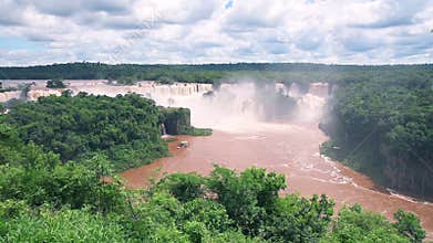 View of Iguazu waterfalls in Brazil