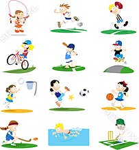 Sporty Cartoon Character Assortment
