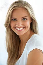 Beauty Woman Portrait. Girl With Beautiful Face Smiling