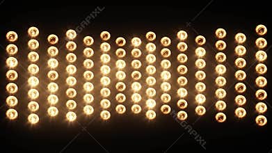 Wall of Lights Flicking and Blinking Spotlights