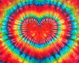 Heart sign tie dye pattern background.