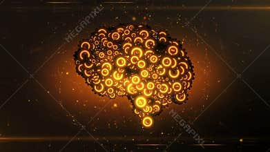 Cogs forming a human brain