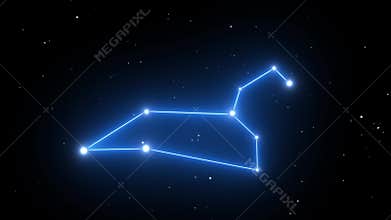 Leo Constellation on a Beautiful Starry Night Background