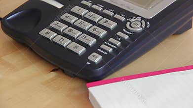 Woman Hand Dial Analog Home Emergency Call 911 On Landline Phone