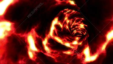 Lava Tunnel. Looped 3d animation. HD 1080