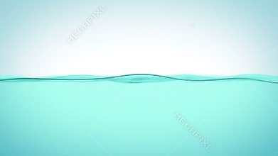 Water Fills the Screen. Beautiful Water Surface Waving in 3d animation. HD 1080
