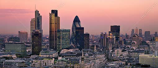 City of London at twilight