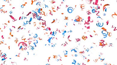 Multi-colored confetti on white
