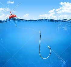 Fishing hook underwater