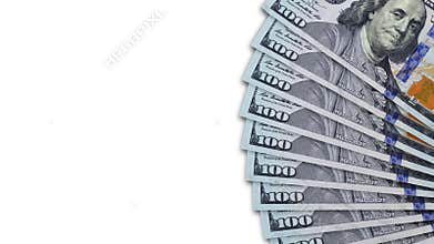 Hundred dollar bills and free space on the left.