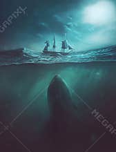 Jonah and the Whale Digital Painting
