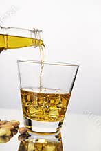 Glass of bourbon whiskey