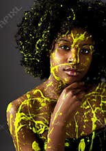 Artistic image of a painted model.