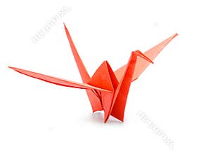 Red origami crane