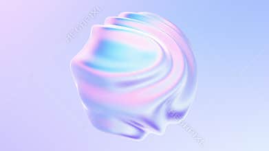 Looped liquid shape with ripples and waves