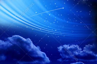 Night Sky with Shooting Star