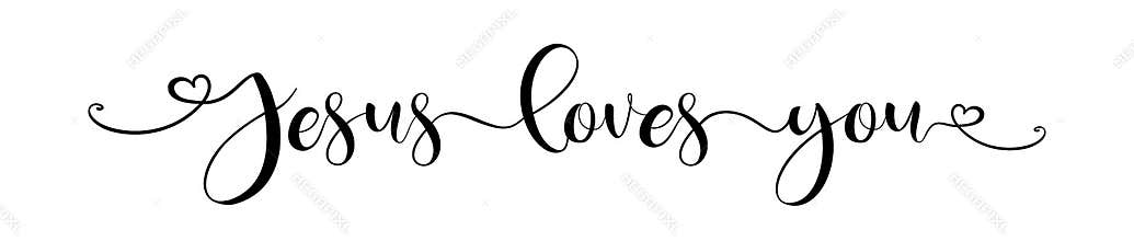 Jesus loves you. Christian, bible, religious phrase, quot.
