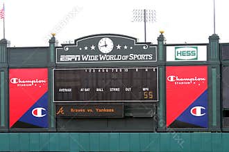 Electronic scoreboard at champion stadium