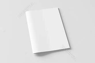 Blank brochure or booklet cover mock up on white. Isolated with clipping path around brochure.