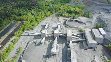 Panorama aerial view ahot of iron ore processing plant