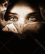 Sensual eyes of mysterious woman