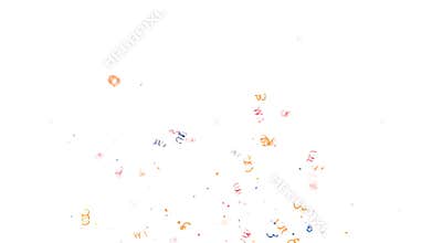 Burst of colorful confetti on white