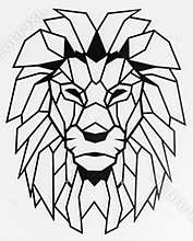 Illustration of a geometric head of a lion isolated on a white background
