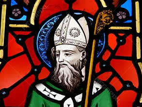 St. Patrick, stained glass image
