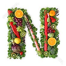 Fruit and vegetable alphabet