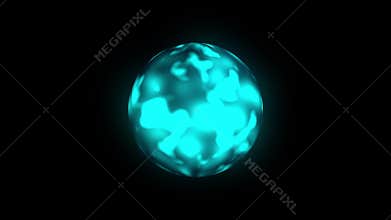 Abstract plasma ball with a iridescent surface. 3D rendering background, computer generated