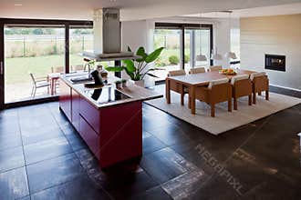 Interior of modern house kitchen