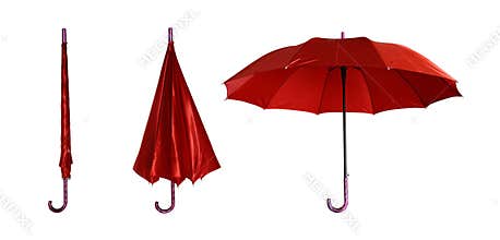 Closed and opened umbrella